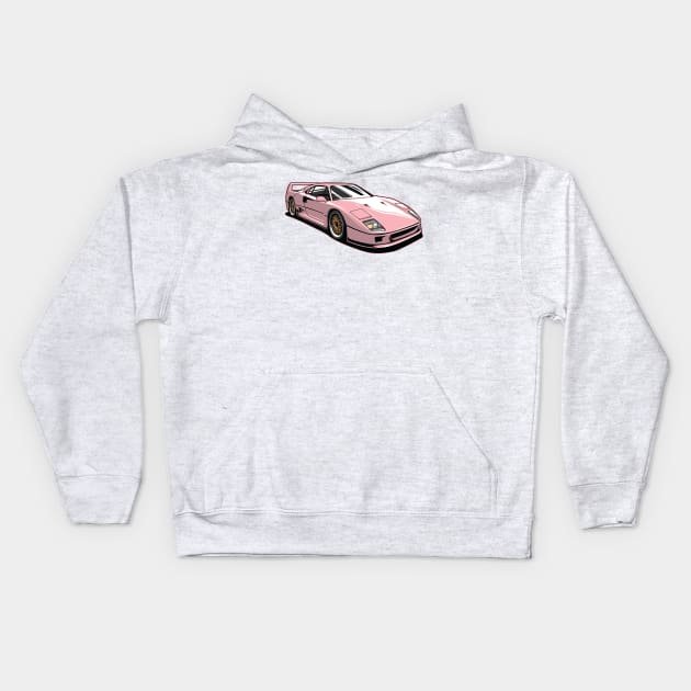 Ferrari f40 pink liberty walk Pink Floyd Kids Hoodie by ASAKDESIGNS